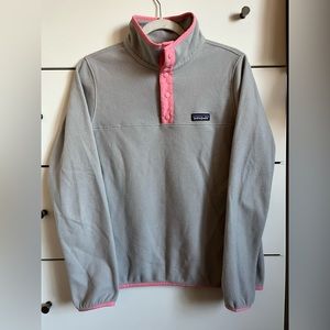 Patagonia, light, fleece, pink and gray, medium